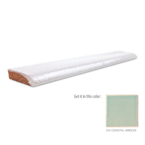 1x6 Bullnose Tile 214 Coastal Breeze, seafoam green bullnose tile, seafoam green bullnose tile trim