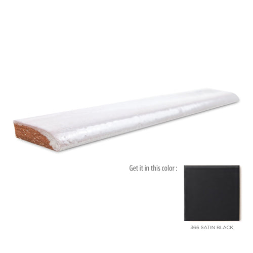 1x6 Bullnose Tile 366 Satin Black