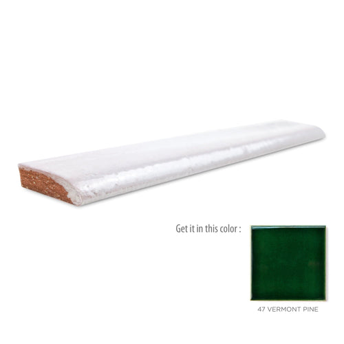 1x6 Bullnose Tile 47 Vermont Pine, dark green bullnose tile, dark green tile trim