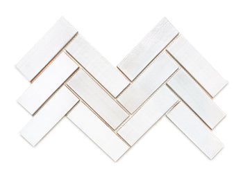 2"x6" Herringbone Pattern - 130 White