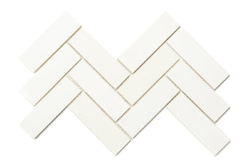 2"x6" Sheeted Herringbone Pattern - 11 Deco White