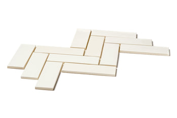 2"x6" Sheeted Herringbone Pattern - 11 Deco White