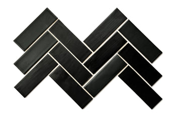 2"x6" Sheeted Herringbone Pattern - 366 Satin Black