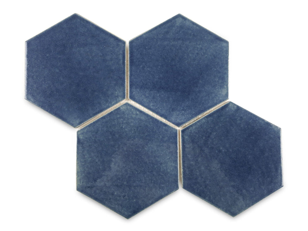 Denim Hexagon Tile  Blue Honeycomb Ceramic Tile – Mercury Mosaics