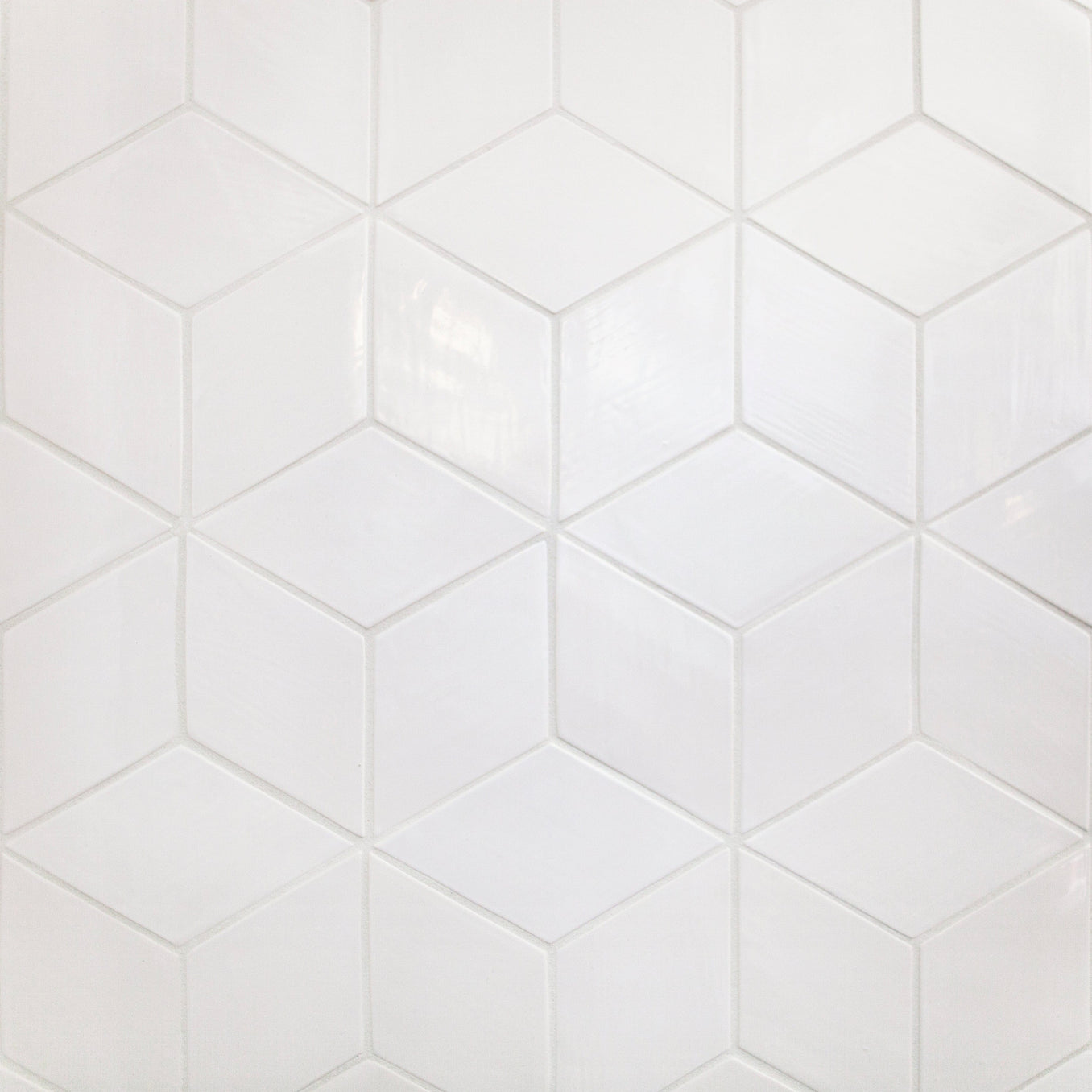 Medium Diamond Tile - Deco White, soft white diamond pattern tiles