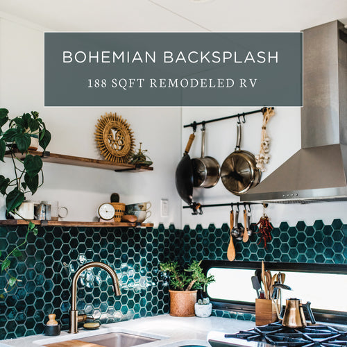 Bohemian Backsplash 188 Sqft Remodeled RV
