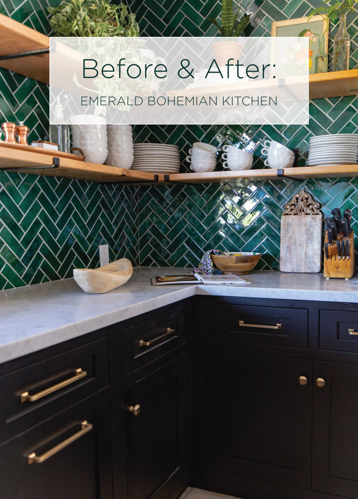 Before & After: Emerald Bohemian Kitchen