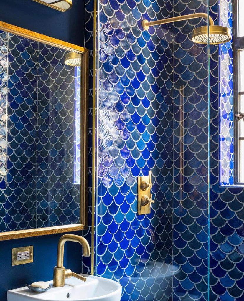 Maximalist Fish Scale Shower