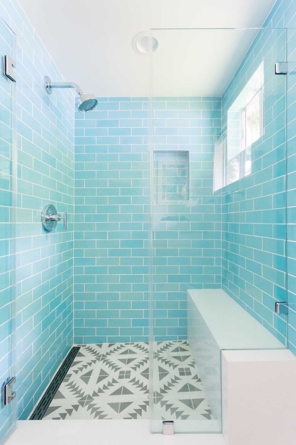 Bright Blue Shower Tile