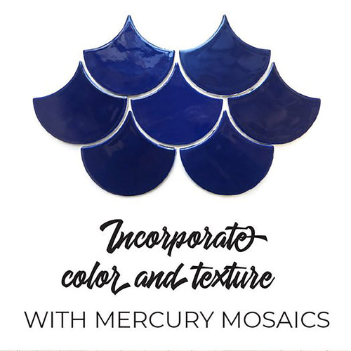 Cobalt Blue Moroccan Fish Scales Shower