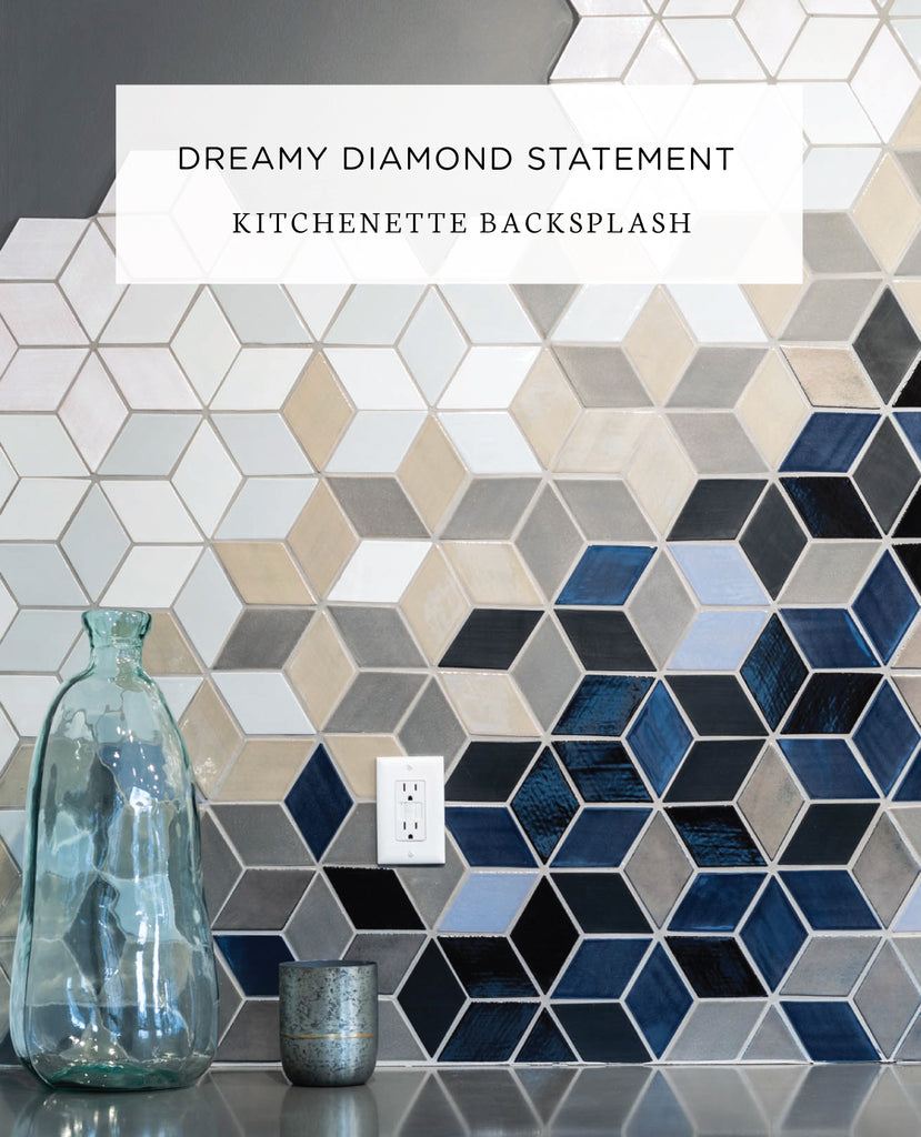 Dreamy Diamond Statement Kitchenette Backsplash