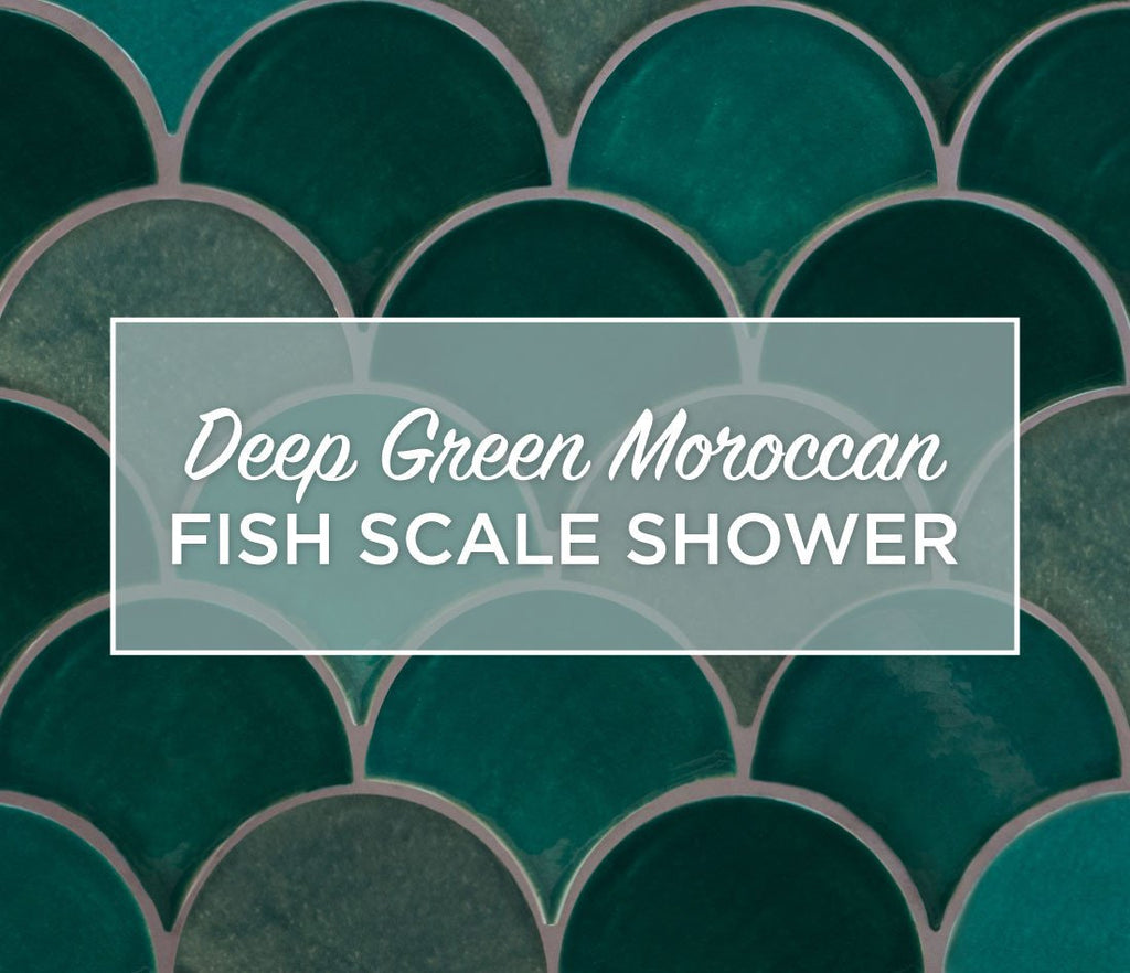 Deep Green Moroccan Fish Scale Shower