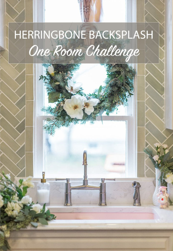 Herringbone Backsplash - One Room Challenge by Leslie Style