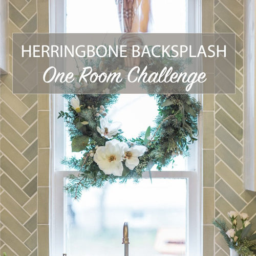 Herringbone Backsplash - One Room Challenge by Leslie Style
