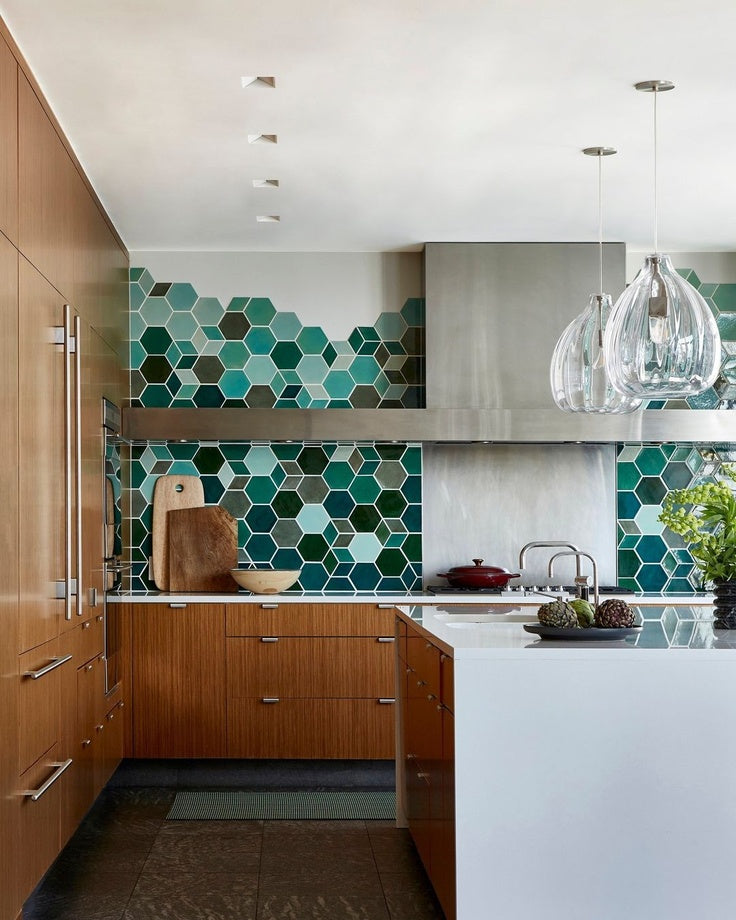 Geo-Hex Kitchen Backsplash