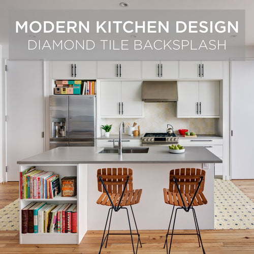 Modern Kitchen Design Using Diamond Tiles