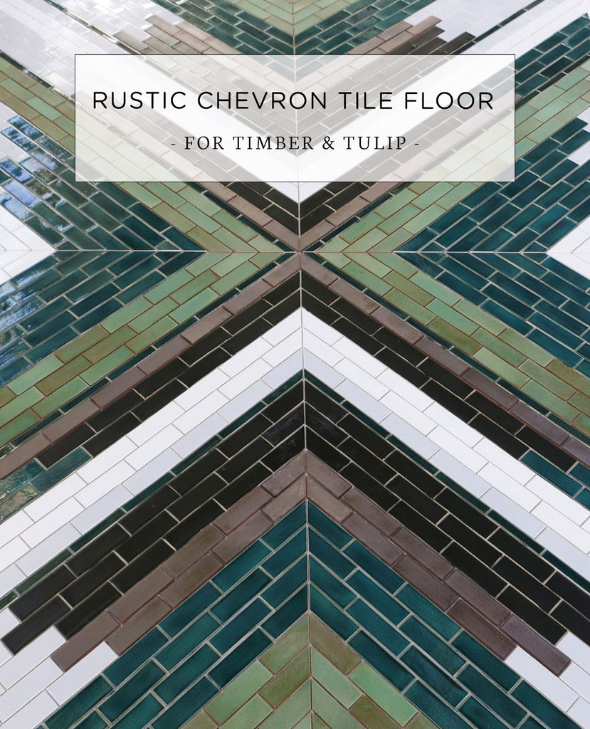 Rustic Chevron Tile Floor for Timber and Tulip