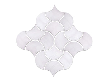 Medium Moroccan Fish Scales Wave Pattern - 130 White