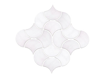 Medium Moroccan Fish Scales Wave Pattern - 130 White