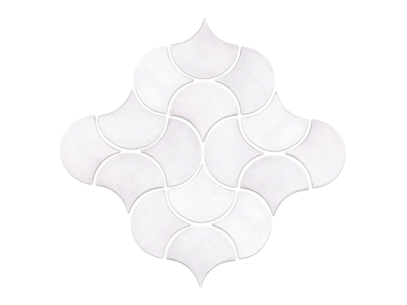 Medium Moroccan Fish Scales Wave Pattern - 130 White