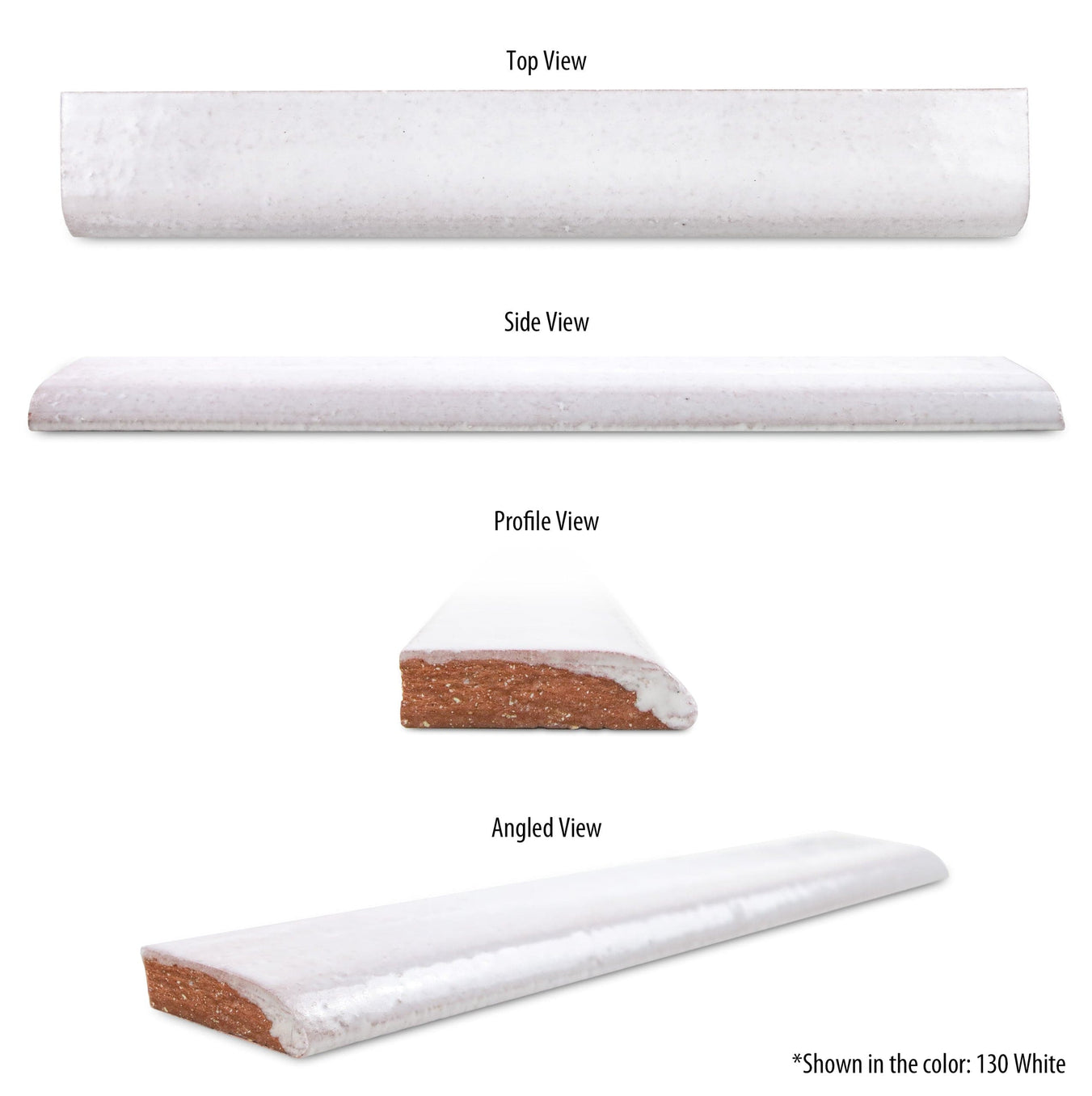 1x6 bullnose tile, 1x6 Bullnose Tile 122 Cypress, soft white bullnose tile, soft white bullnose tile trim, white bullnose tile trim