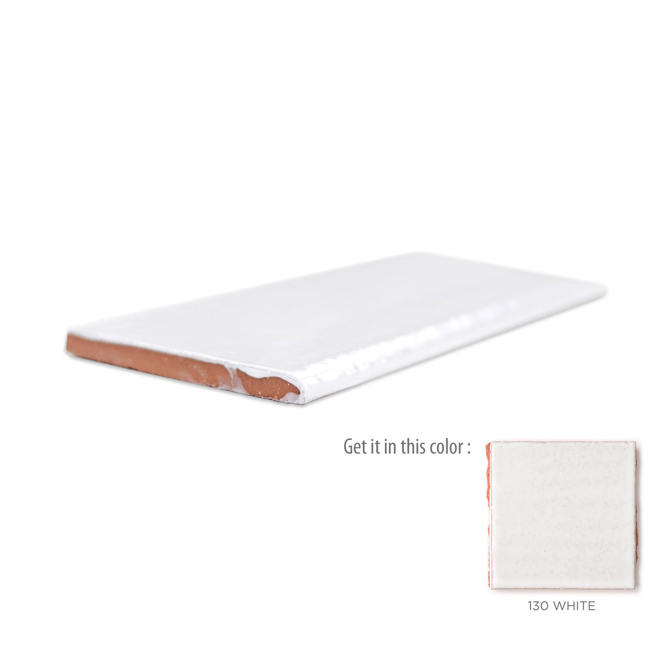 3"x6" Bullnose - 130 White