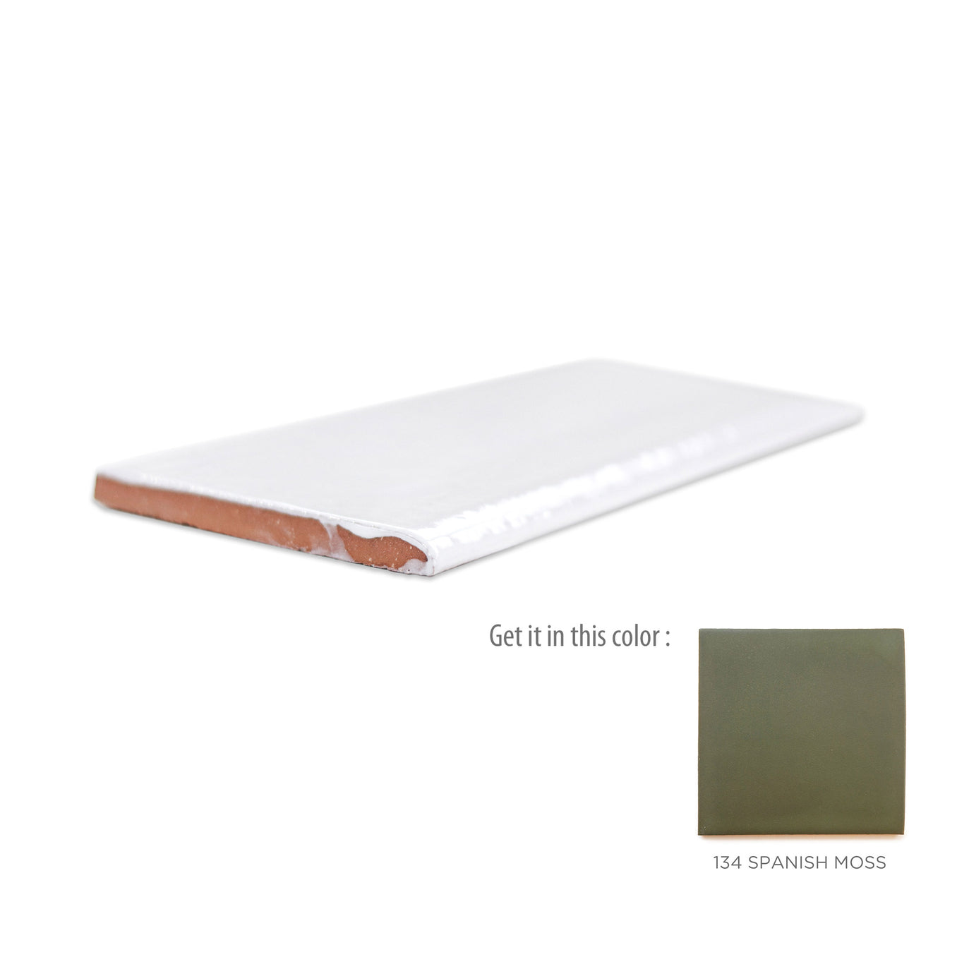 3"x6" Bullnose - 134 Spanish Moss