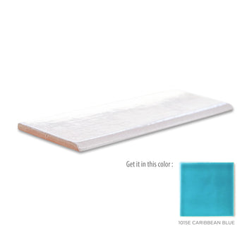 3"x8" Bullnose - 1015E Caribbean Blue