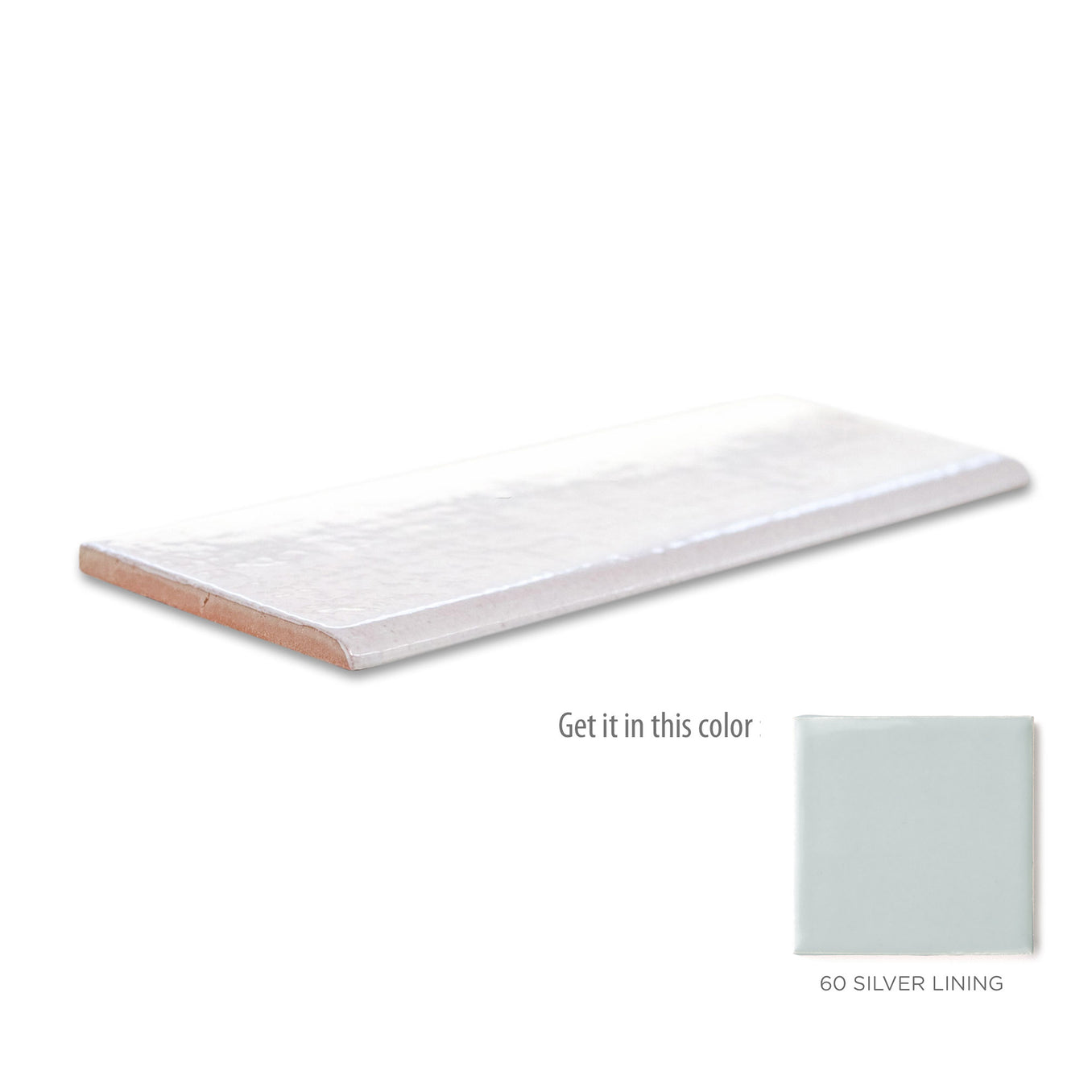 3"x8" Bullnose - 60 Silver Lining