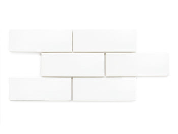 3"x8" Subway Tile - 11 Deco White