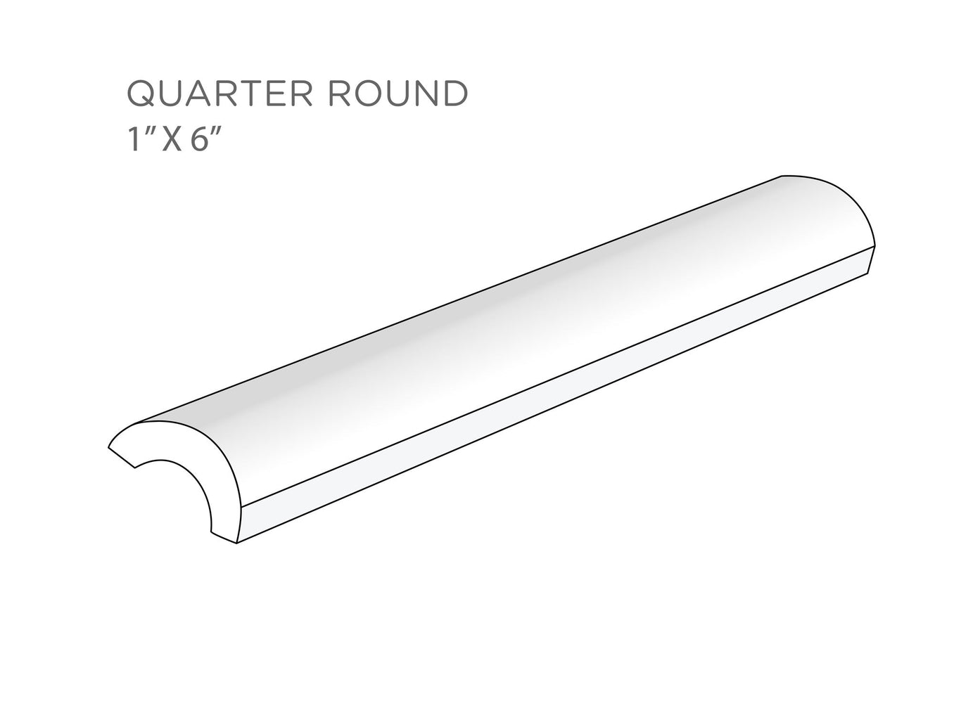 Round Work Quarter Round Trim - 130 White