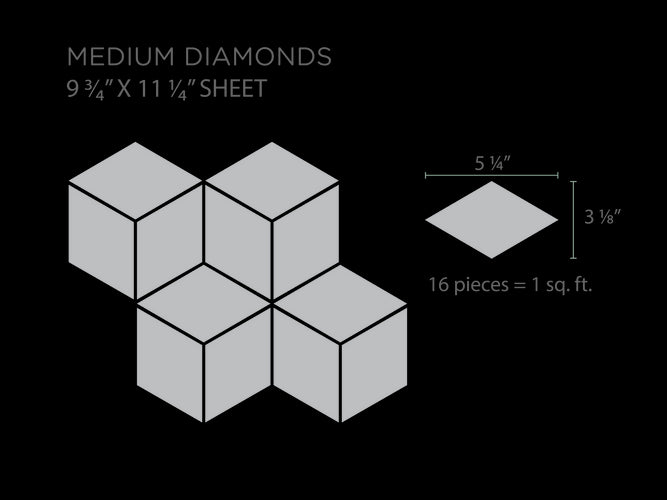 medium diamond tile sizing