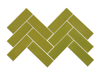 2"x6" Sheeted Herringbone Pattern - 25 Avocado