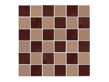 2"x2" Checkerboard Pattern - Black Cherry + Mushroom Blend