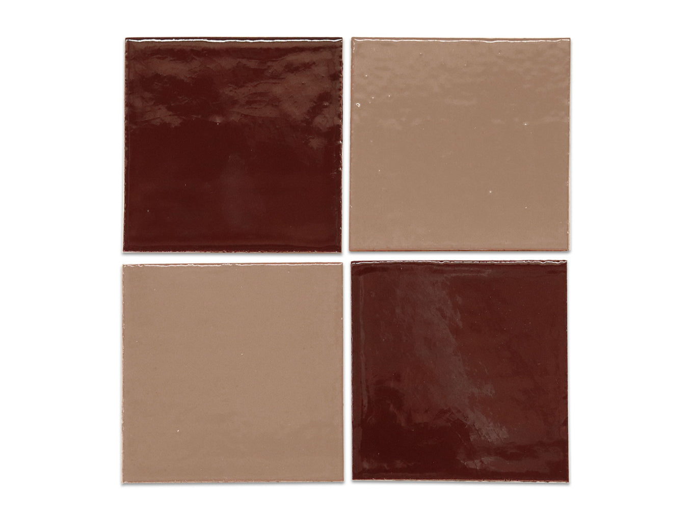 2"x2" Checkerboard Pattern - Black Cherry + Mushroom Blend