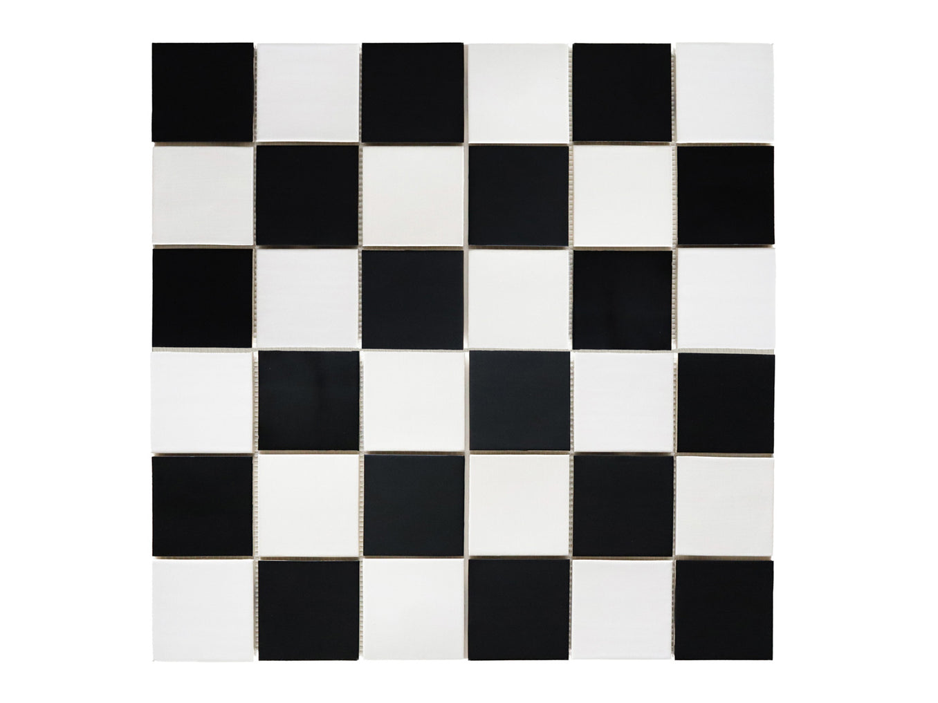 4"x4" Checkered Pattern - 301 Marshmallow & 366 Satin Black