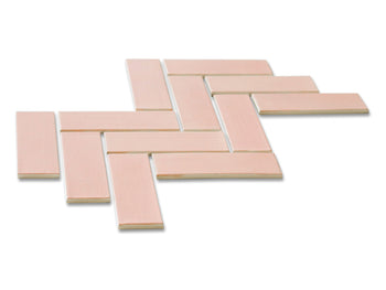 2"x6" Sheeted Herringbone Pattern - 925 Desert Blush