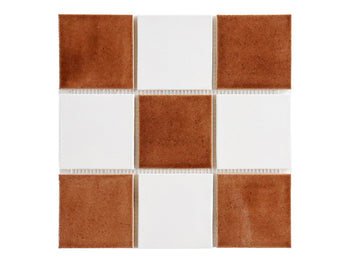 4"x4" Sheeted Subway Tile Pattern - Hazelnut Checker Blend