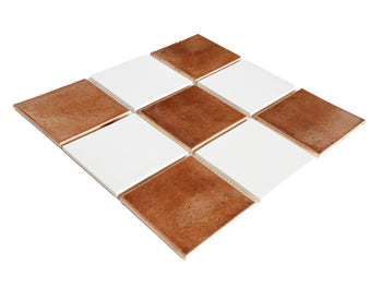 4"x4" Sheeted Subway Tile Pattern - Hazelnut Checker Blend