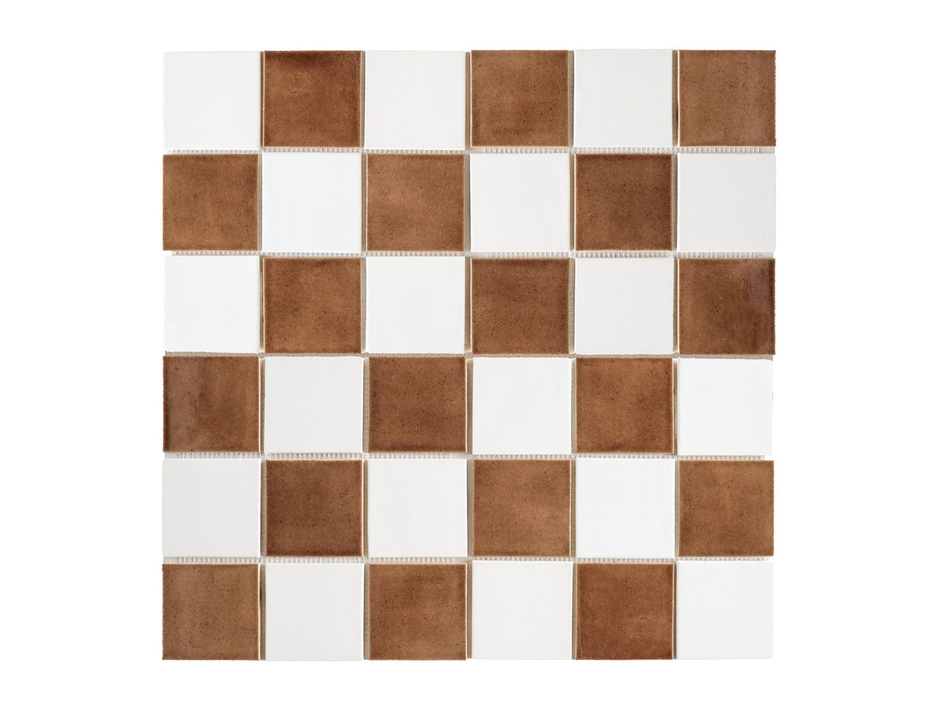 4"x4" Sheeted Subway Tile Pattern - Hazelnut Checkerboard Blend