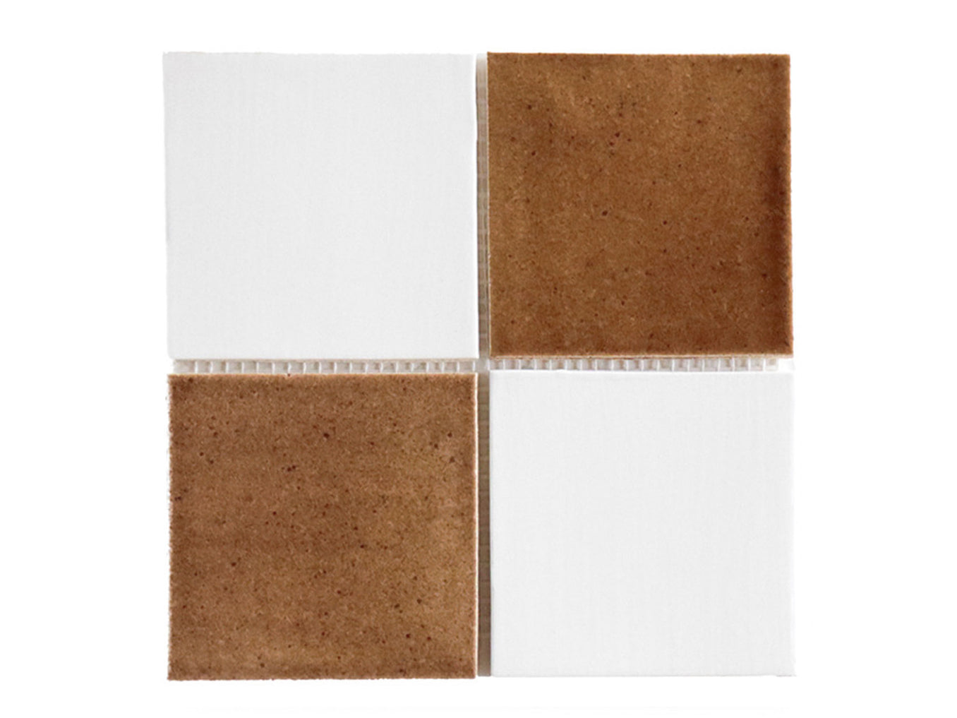 2"x2" Hazelnut Checkerboard Stacked Pattern