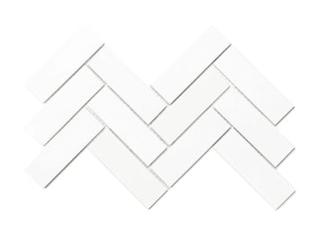 2"x6" Sheeted Herringbone Pattern - 11 Deco White