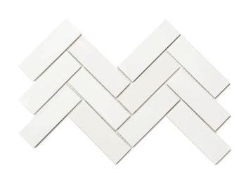 2"x6" Sheeted Herringbone Pattern - 11 Deco White