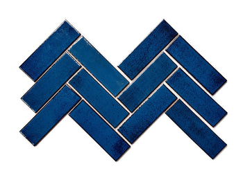 2"x6" Sheeted Herringbone Pattern - 23 Sapphire Blue