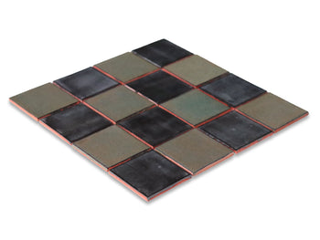 3"x3"s Subway Tile Steel Checkerboard - Small Batch of 12sf