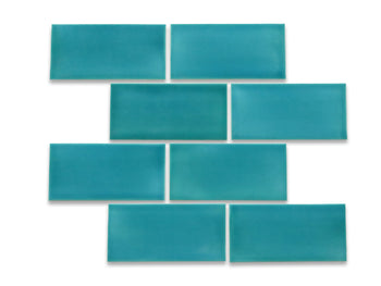 3"x6" Subway Tile Dark Aquamarine - Small Batch of 15sf