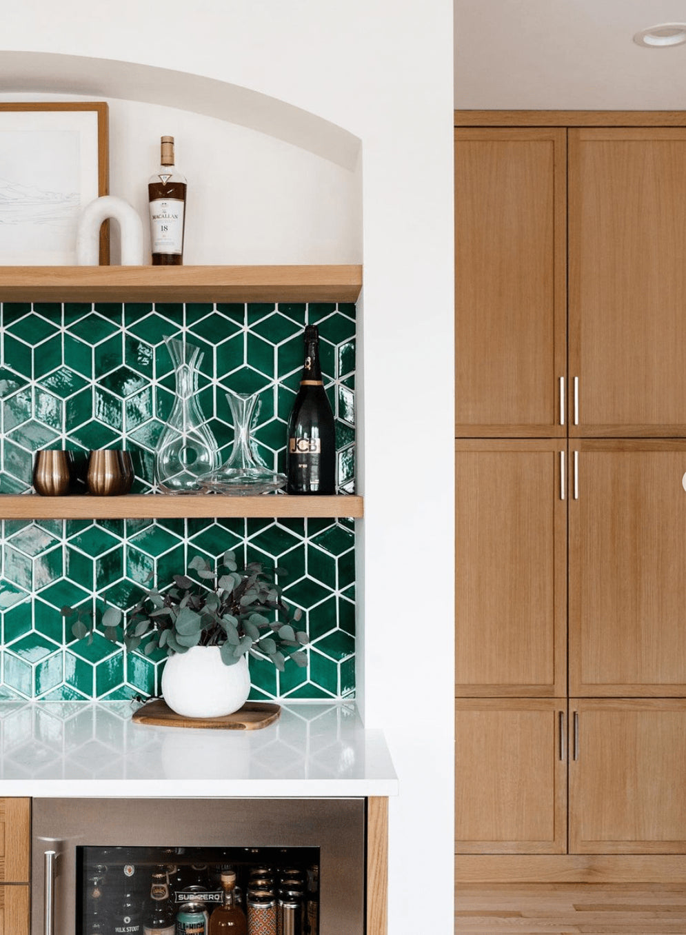 emerald green diamond tile backsplash, emerald green diamond tile home bar, emerald green diamond tile home bar backsplash, emerald green diamond tile