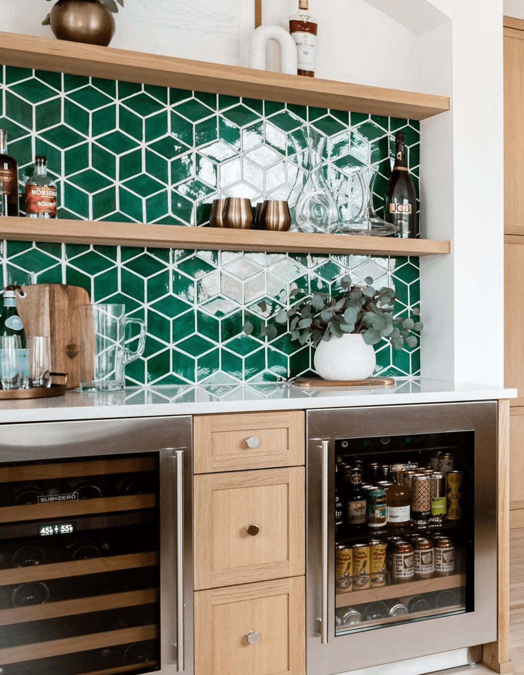 emerald green diamond tile backsplash, emerald green diamond tile home bar, emerald green diamond tile home bar backsplash, emerald green diamond tile