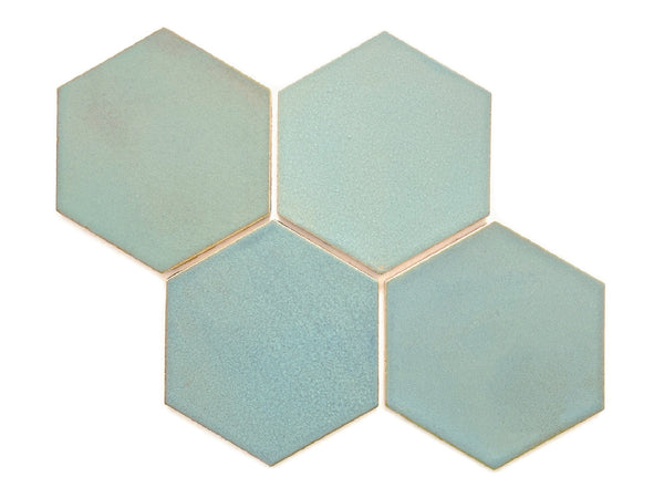 turquoise hexagon tiles