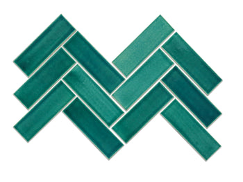 2"x6" Sheeted Herringbone Pattern - 101 Lagoon
